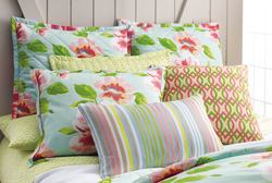 Peony & Prism Bedding with Edie Stripe & Dabney Pillows