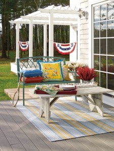 Khaki Stripe Outdoor Rug