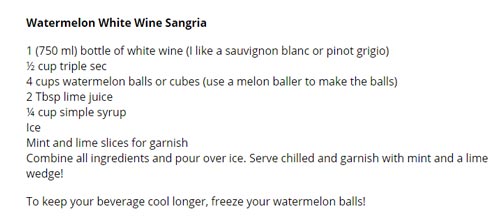 Watermelon White Wine Sangria